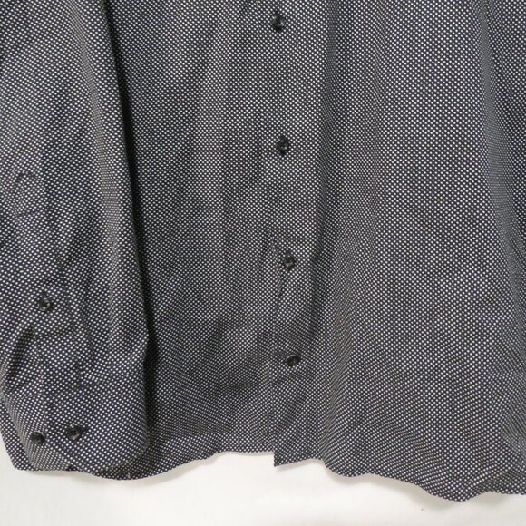 SOUL OF LONDON | 18.5 XXL | Classic Black Dot Patterned Long Sleeve Dress Shirt - Picture 7 of 14